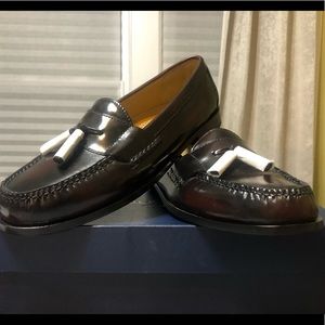 Cole Haan Sz. 11 Burgundy Pinch Tassel Loafers NWB